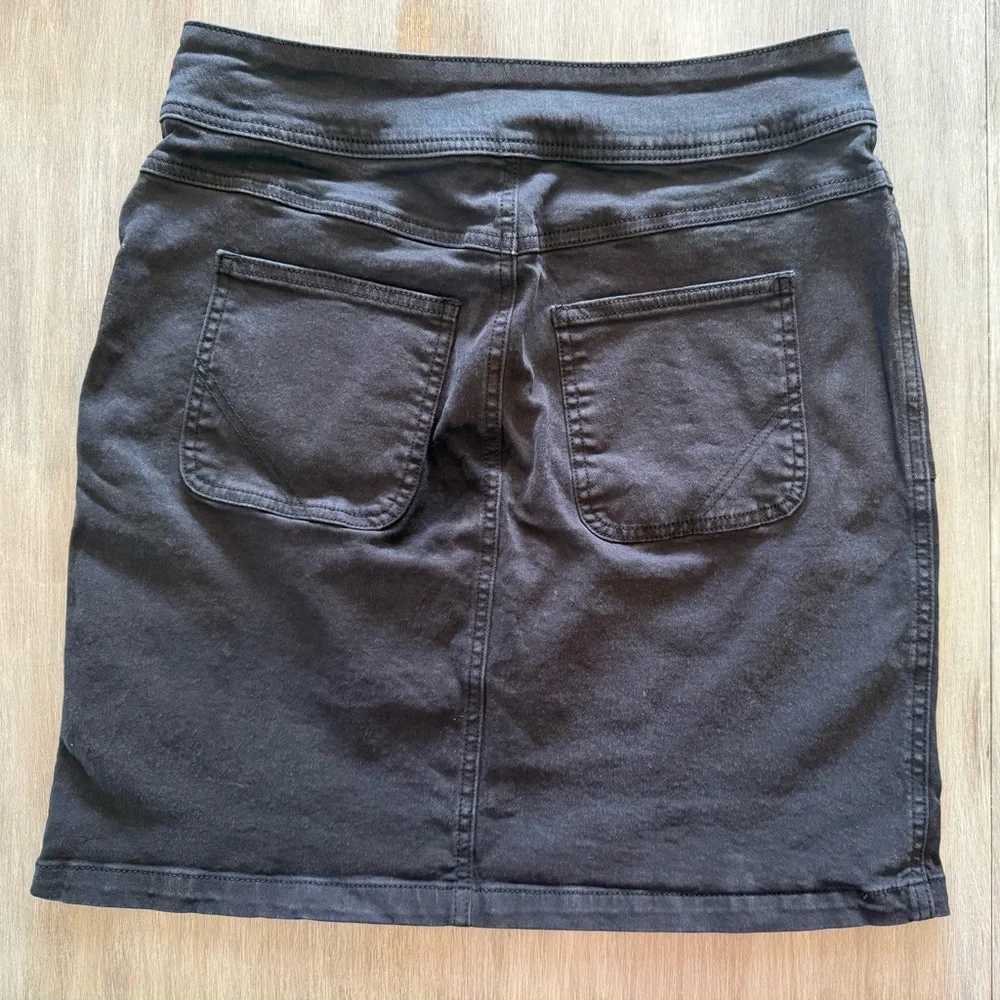 Prana Broadway Skirt Black Denim 98% Organic Cotton - Picture 3 of 5